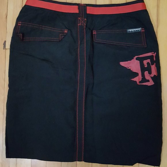 Freesoul black and red skirt with zippers, size S, made in Italy - Picture 11 of 12